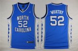 North Carolina Tar Heels #52 Worthy blue College Basketball Jersey