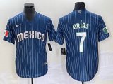 2023 World Cup Mexico #7 Julio Urias blue majestic baseball jerseys 52