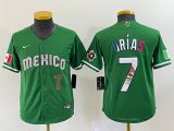 Youth 2023 World Cup Mexico #7 Julio Urias green majestic baseball jerseys 27