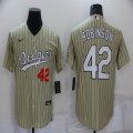 Nike Los Angeles Dodgers #42 Jackie Robinson beige majestic baseball jerseys