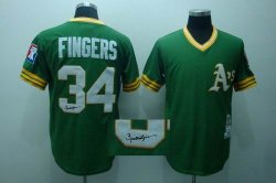 Oakland Athletics FINGERS 34 green mlb signature jerseys