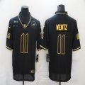 Nike Eagles #11 Carson Wentz throwback black Salute To Service Limited Jersey-BD