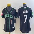 Youth 2023 World Cup Mexico #7 Julio Urias black majestic baseball jerseys 07