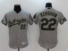 Los Angeles Dodgers #22 Clayton Kershaw gray green Commemorative Edition Flexbase Authentic Collection jersey