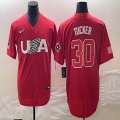 2023 World Cup #30 Kyle Tucker red USA majestic baseball jerseys 10