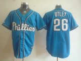 Philadelphia Phillies 26# Chase Utley Blue Jerseys MLB