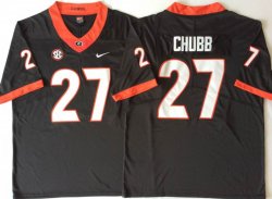 Georgia Bulldogs #27 Nick Chubb black College Football Color Rush Limited Jersey