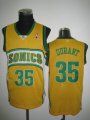 Seattle Supersonic 35# Kevin Durant Yellow NBA Basketball Jerseys