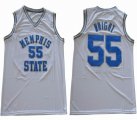 Memphis State #55 Wright White college basketball jerseys