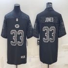 Nike Green Bay Packers #33 Aaron Jones black Reflective version