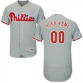 Custom Philadelphia Phillies gray Flexbase Authentic Collection Jersey