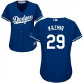 Women Los Angeles Dodgers #29 Kazmir blue majestic baseball jersey