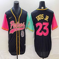 Nike San Diego Padres #23 Fernando Tatis Jr black red green majestic mlb Jerseys Joint name 01