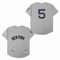 New York Yankees #5 Joe DiMaggio Hemp grey Throwback Jerseys-SG