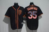 San Francisco Giants #35 CRAWFORD black usa flag majestic mlb baseball jerseys