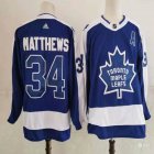 Adidas Toronto Maple Leafs #34 Auston Matthews blue hockey jersey-PD