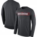 Men's Tampa Bay Buccaneers Nike Heathered Charcoal Sideline Seismic Legend Long Sleeve T-Shirt