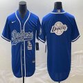 Nike Los Angeles Dodgers blank blue majestic baseball MLB jerseys -BD 05