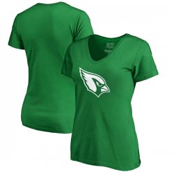 Arizona Cardinals Pro Line by Fanatics Branded Women\'s St. Patrick\'s Day White Logo T-Shirt - Kelly Green