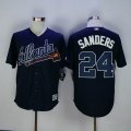 Atlanta Braves #24 Deion Sanders blue baseball jerseys