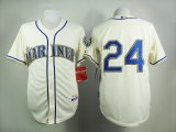 Seattle Mariners 24 Ken Griffey beige mlb jersey