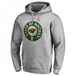 Men\'s Minnesota Wild Fanatics Branded Ash Big & Tall Hometown Collection Hockey State Pullover Hoodie