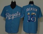 Nike kansas city royals #16 B.Jackson skyblue majestic baseball jersey-WL