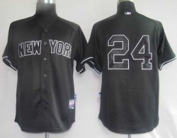 New York Yankees 24# Robinson Cano Black MLB Jersey