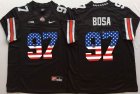 Ohio State Buckeyes Joey Bosa 97 USA flag NCAA Football Jersey - Black