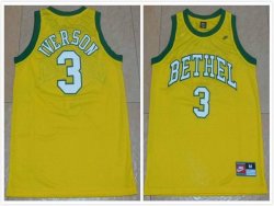 Allen Iverson #3 yellow high-school nba basketball jersey