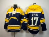 san diego chargers 17 phillip rivers blue yellow nfl Hooded Sweatshirt