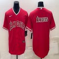 Nike Los Angeles Angels blank red majestic baseball jerseys 02