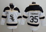 Chicago White Sox 35 Frank Thomas white MLB baseball Hooded Sweatshirt