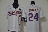 Youth Nike Los Angeles Dodgers Kobe Bryant White majestic baseball Jersey-KB patch 01