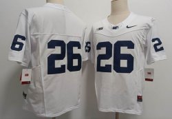 Penn State Nittany Lions #26 Saquon Barkley white college football jerseys