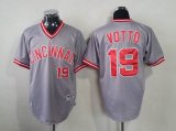 MLB Cincinnati Reds VOTTO 19# grey throwback jerseys