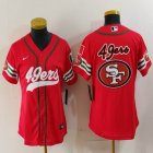 Women Nike San Francisco 49ers blank red baseball jerseys Joint name-BD 02