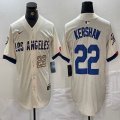 Nike Los Angeles Dodgers #22 Clayton Kershaw beige fashion majestic baseball Jerseys-BD 03