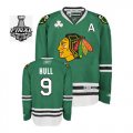 2013 NHL Stanley Cup Chicago Blackhawks #9 HULL Green Jerseys