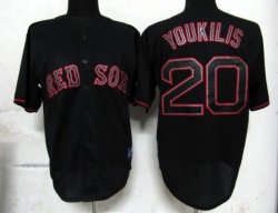 Boston Red Sox #20 Kevin Youkilis Black MLB Jerseys