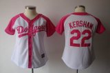 Los Angeles Dodgers 22 Clayton Kershaw white fashion women MLB jersey