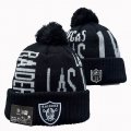 2024 Oakland Raiders black NFL Sports Cuffed Knit Hats 01