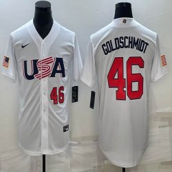 2023 World Cup #46 Paul Goldschmidt white USA majestic baseball jerseys 05