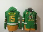 2017 Anaheim Ducks Ryan Getzlaf #15 green yellow NHL Hooded Sweatshirt