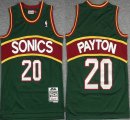 Seattle SuperSonics #20 Gary Payton green red Throwback NBA Jersey-XD