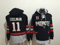 New England Patriots #11 Julian Edelman Blue nike nfl Hooded Sweatshirt