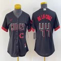 Women Nike Cincinnati Reds #44 Elly De La Cruz black majestic baseball city version -BD 04