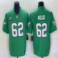 Nike Philadelphia Eagles #62 Jason Kelce green throwback Color Rush Limited Jersey 01