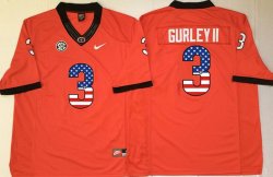 Georgia Bulldogs #3 Todd Gurley II orange usa flag college football jersey