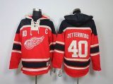 Detroit Red Wings Gordie ZETTERBERG 40 red NHL Hooded Sweatshirt